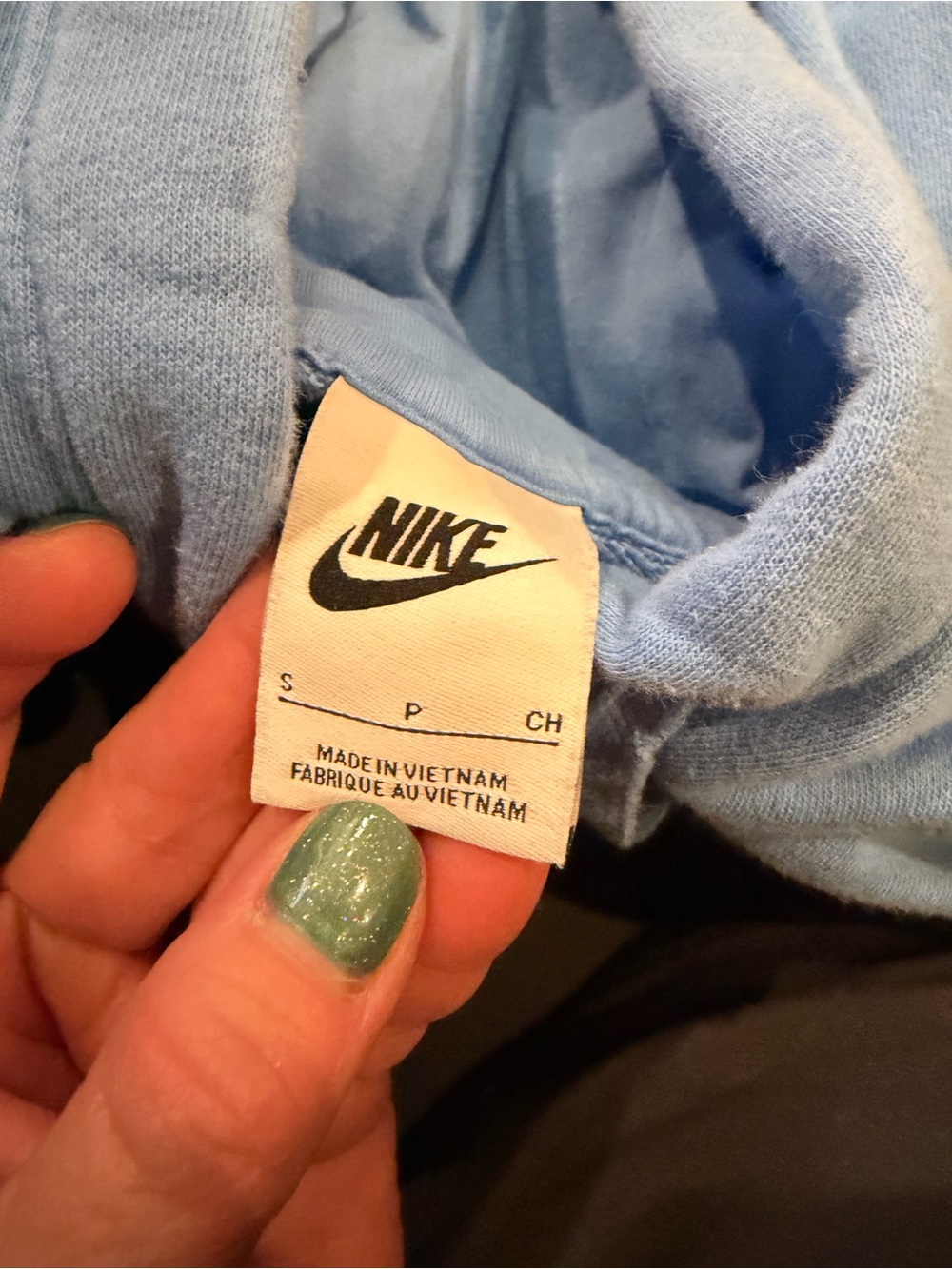 Nike Baby Blue Hoodie with White Logo - Picture 2 of 2